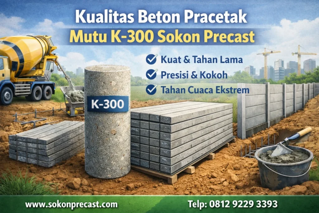 Kualitas beton precast K-300 Sokon Precast