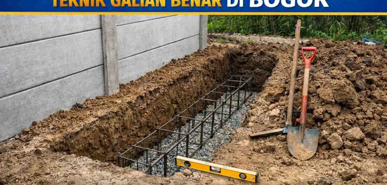 Pondasi Pagar Panel Beton Teknik Galian Benar di Bogor