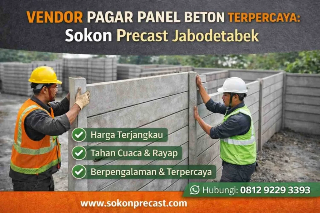 Vendor Pagar Panel Beton Terpercaya Sokon Precast Jabodetabek